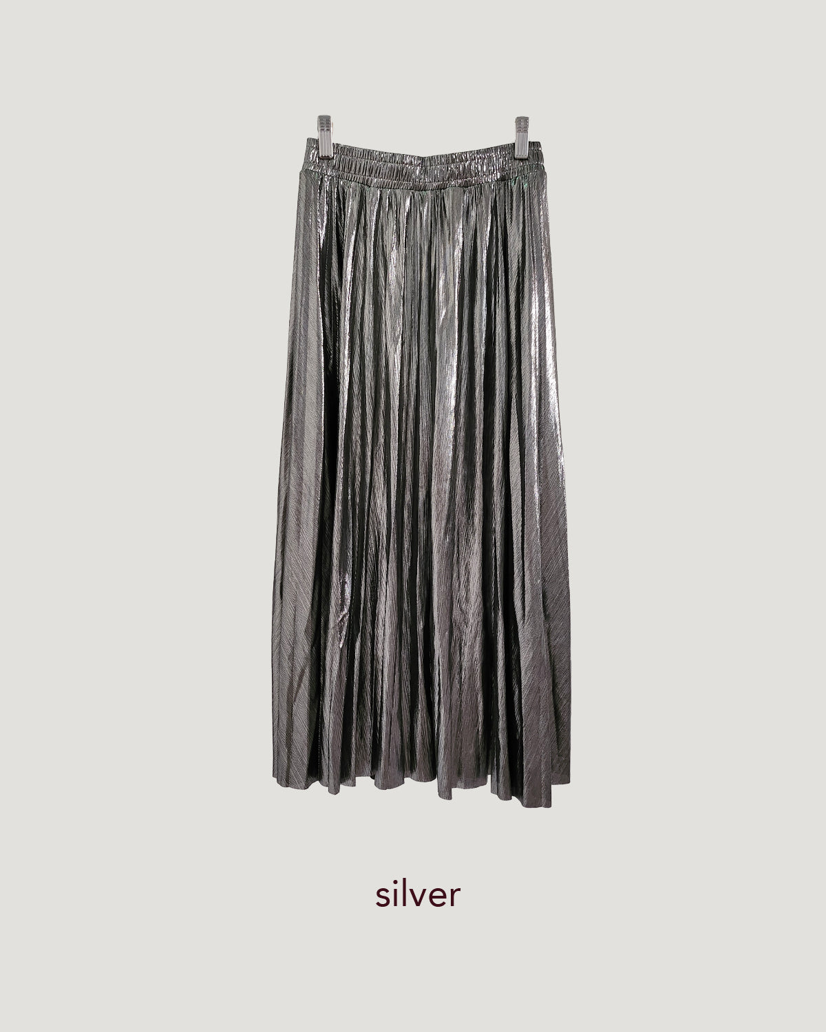 metallic pleated skirt