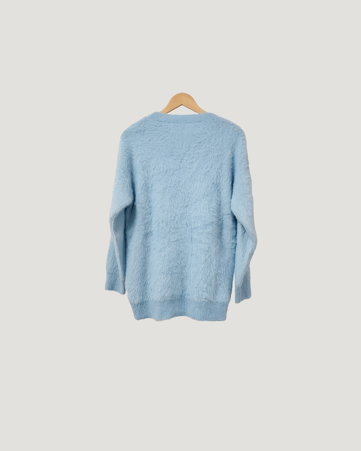 round neck shaggy knit