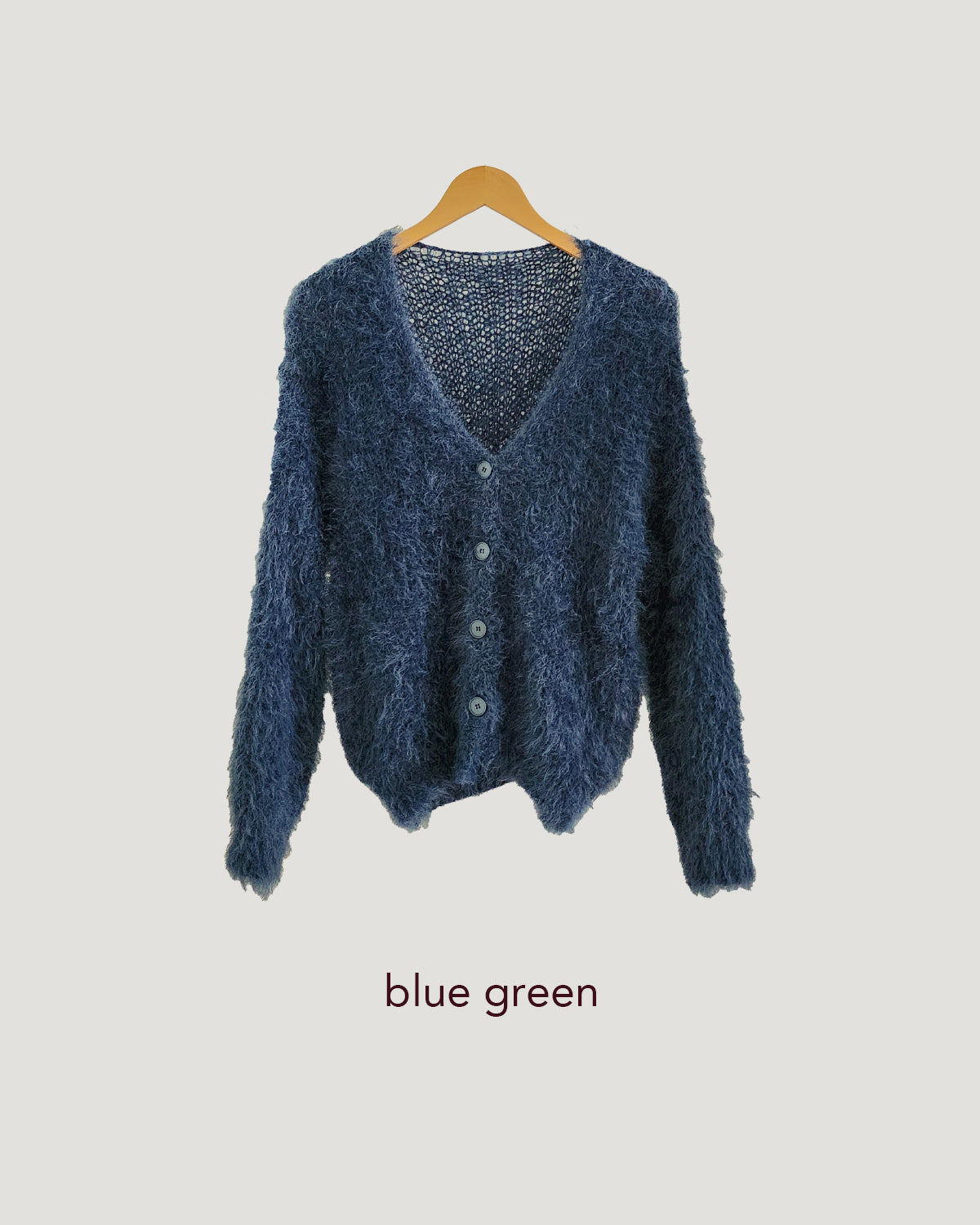 shaggy knit color cardigan