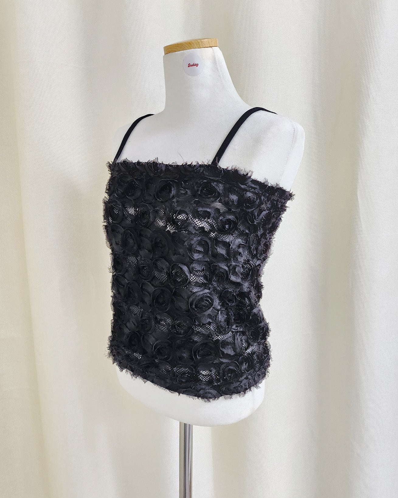 rose motif sheer bustier