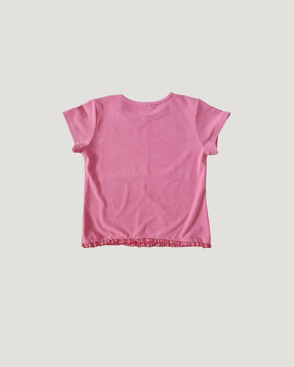 hem gingham check pile fabric T