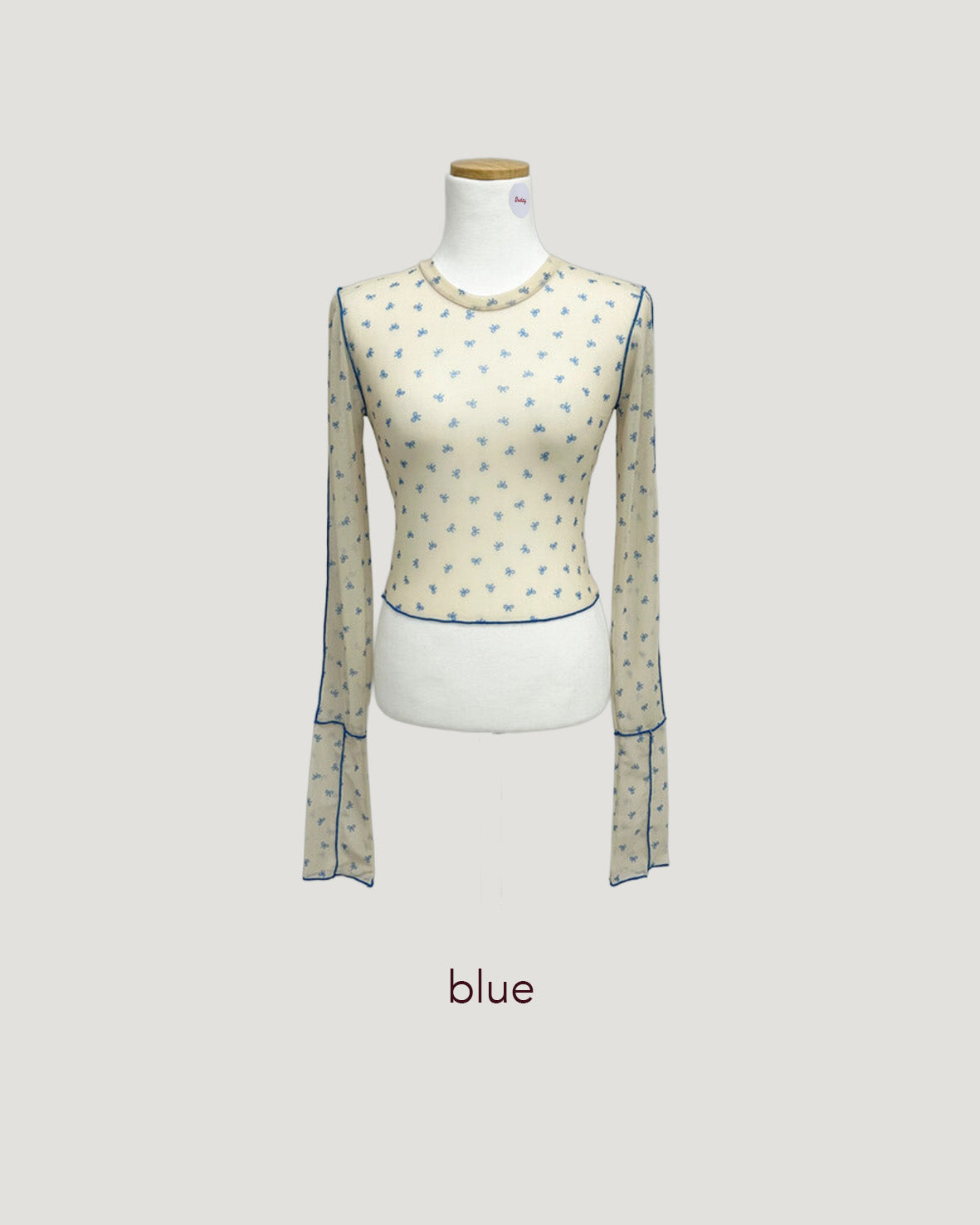 ribbon pattern sheer top