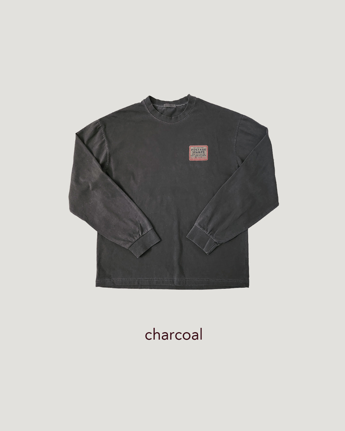 pigment box logo oversize long sleeve T