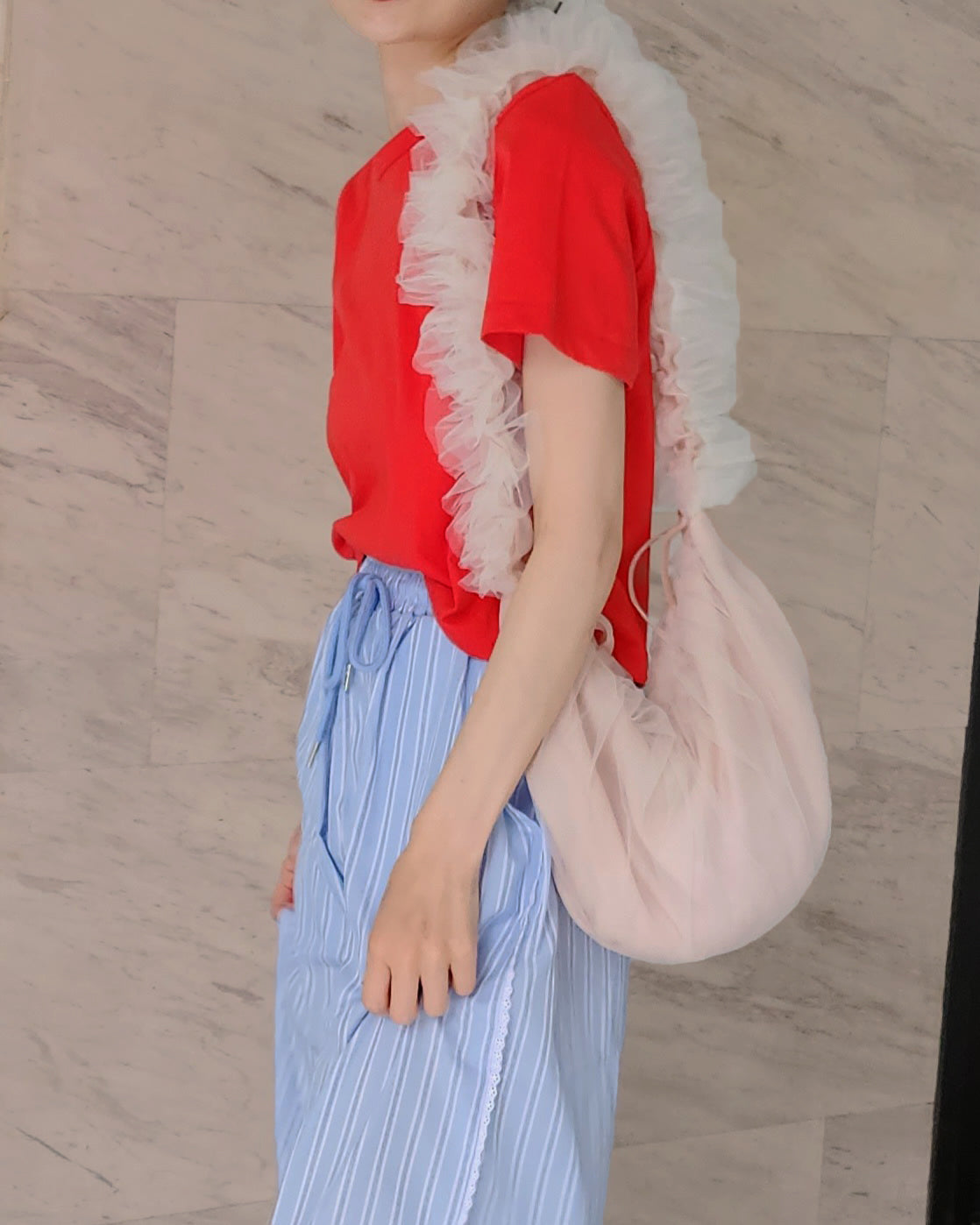tulle shirring frill bag
