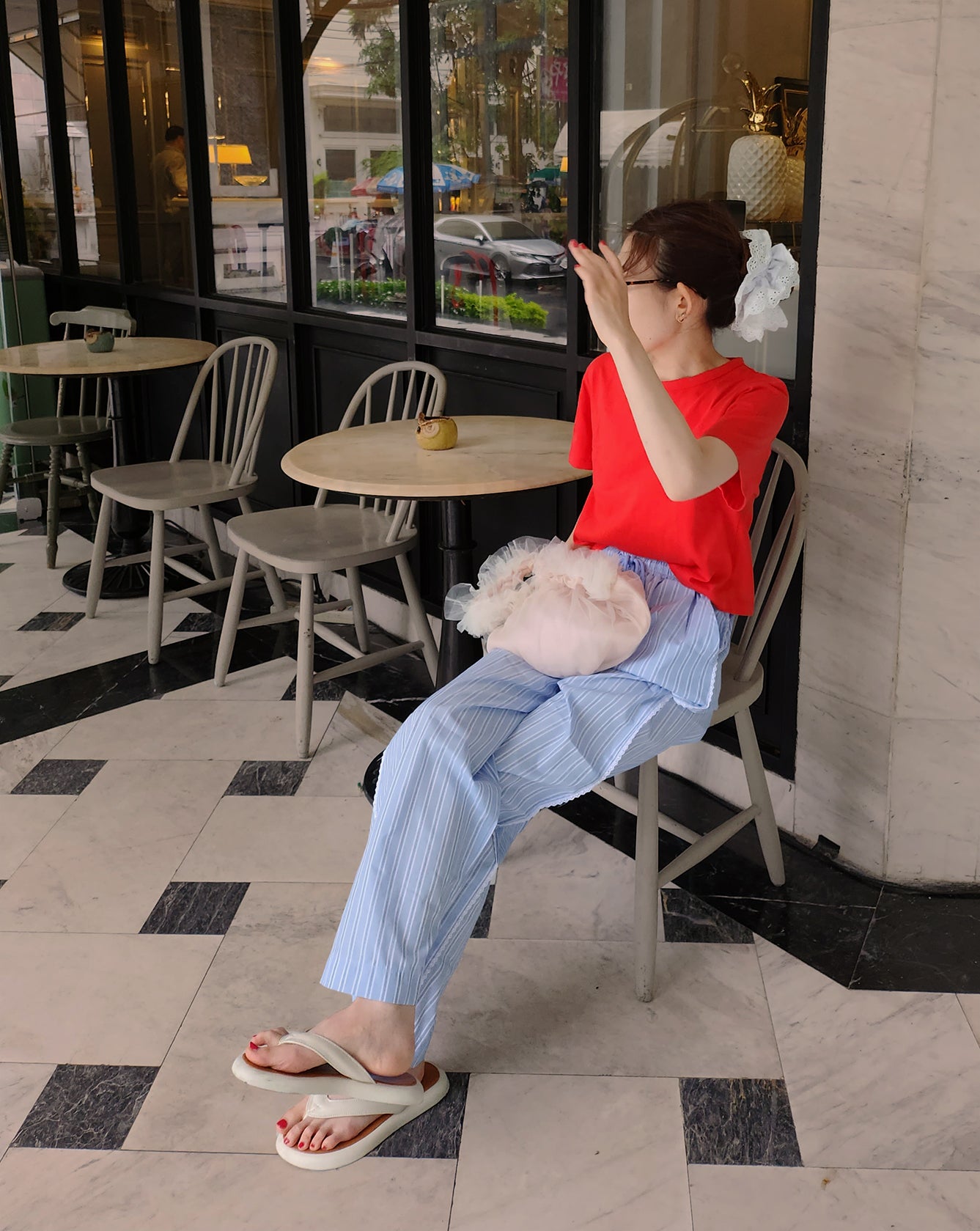 tulle shirring frill bag