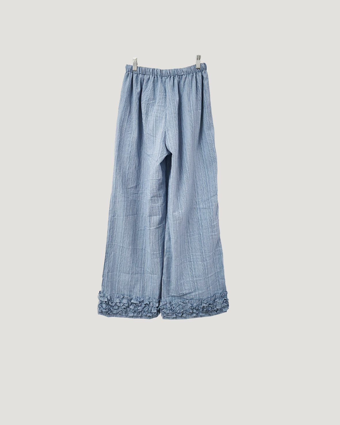 stripe hem frill pants