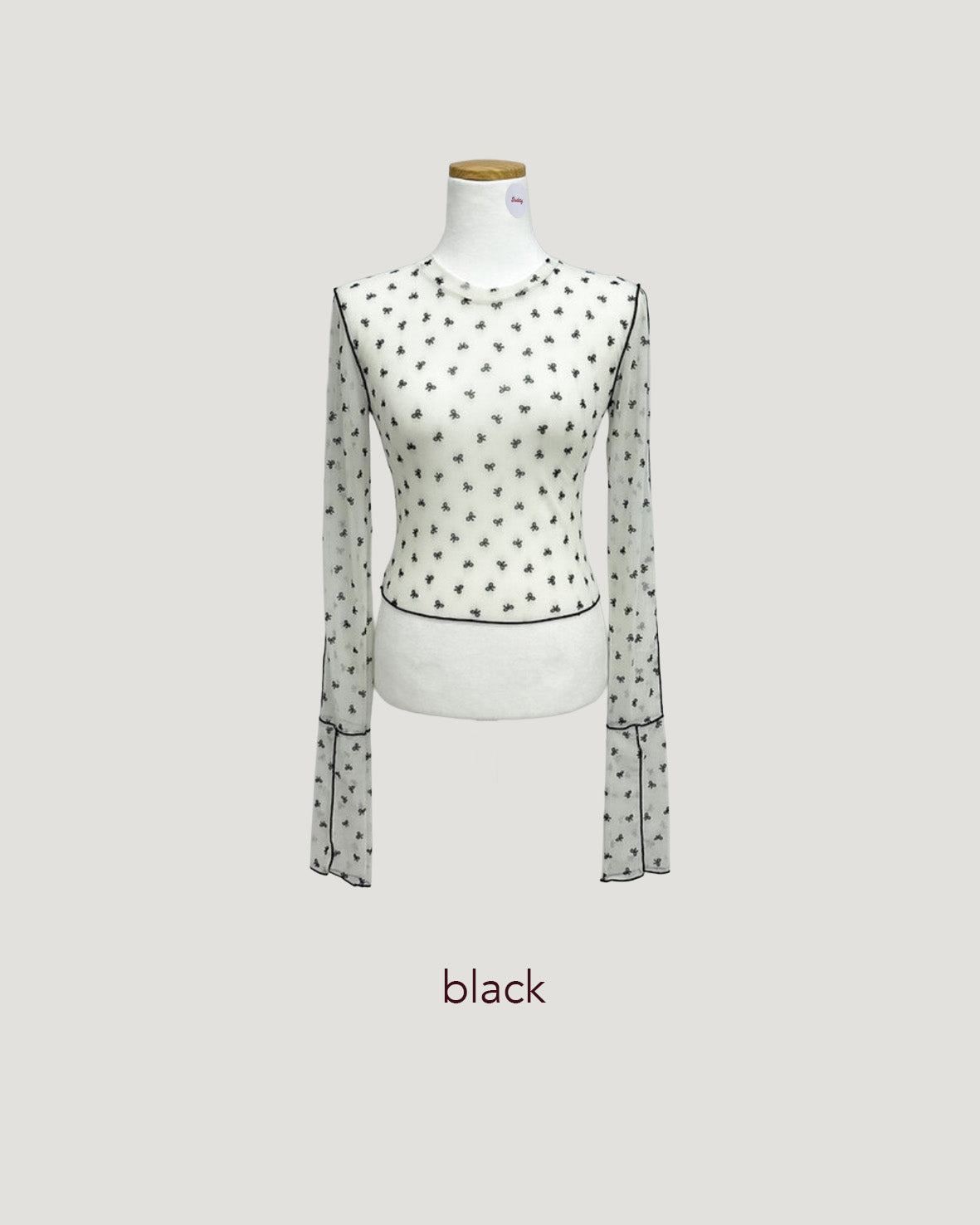 ribbon pattern sheer top