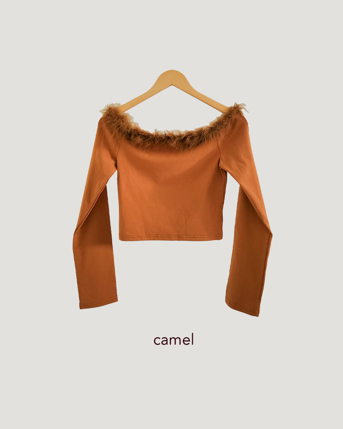fur off shoulder top