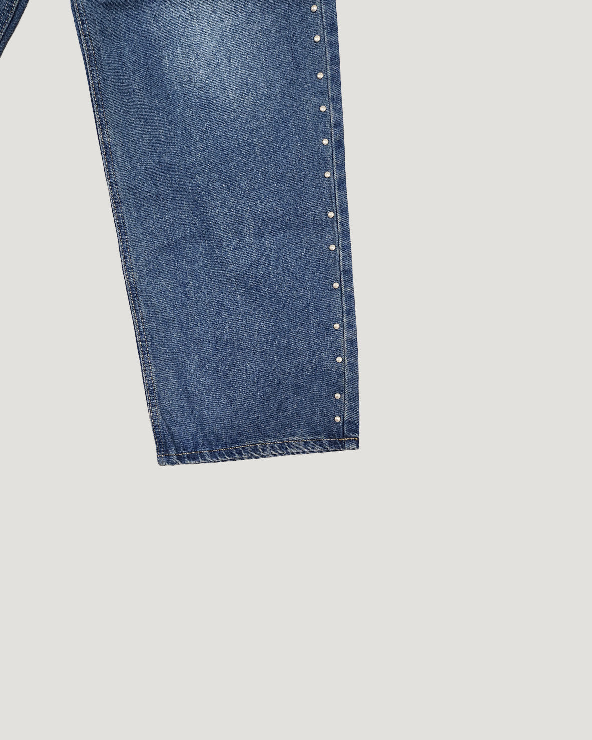 side studs wide denim