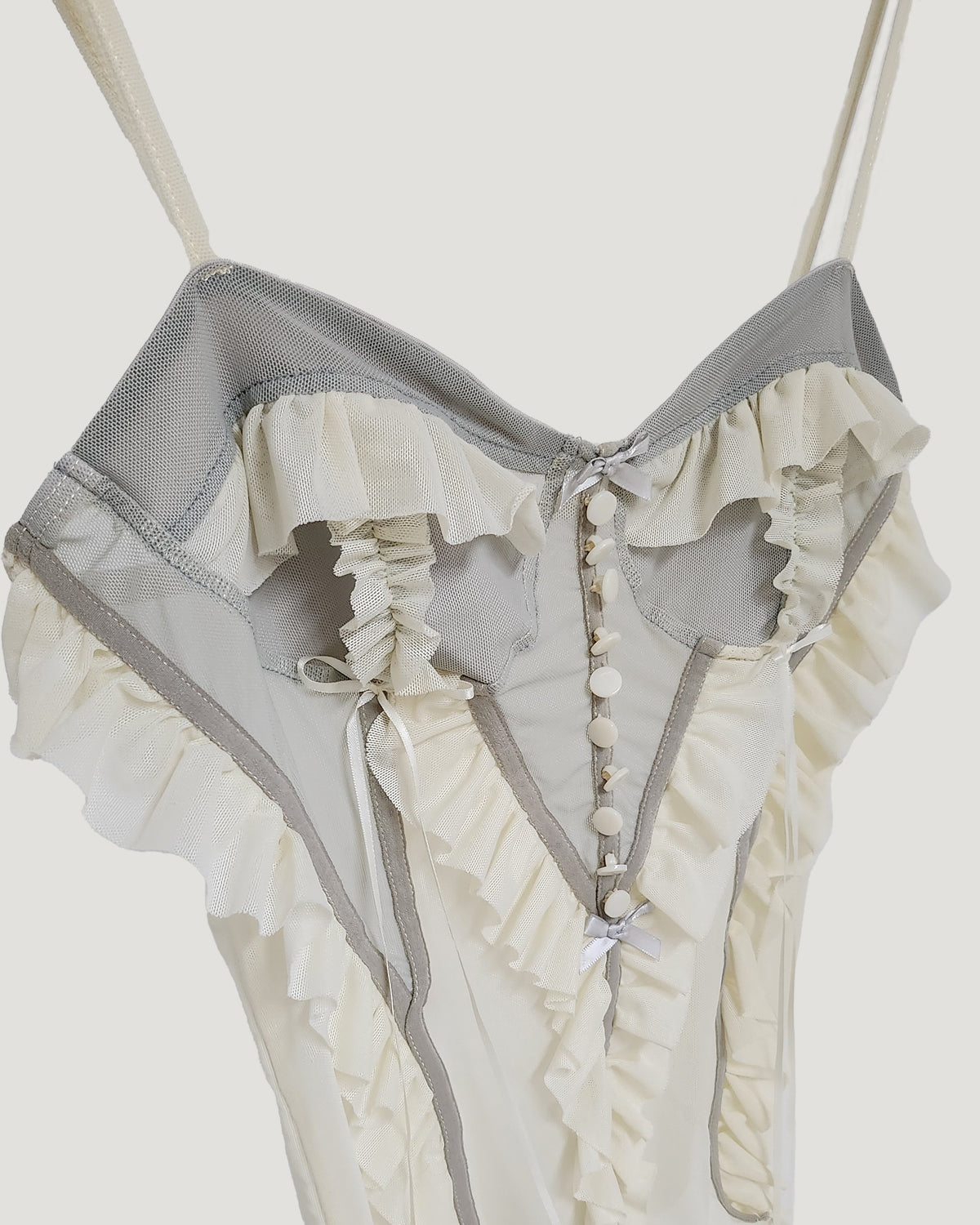 sheer frill bustier