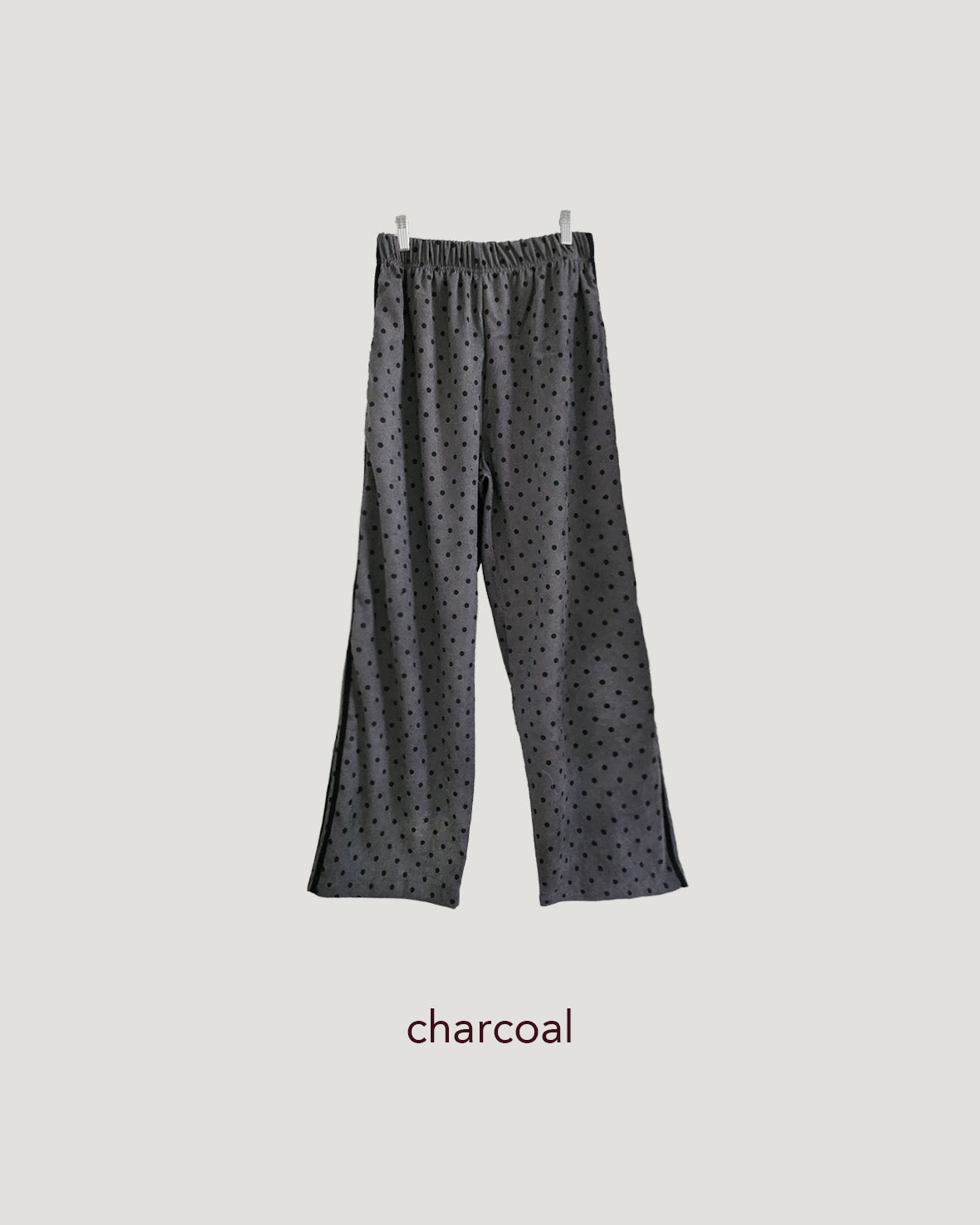 dot side line light corduroy pants