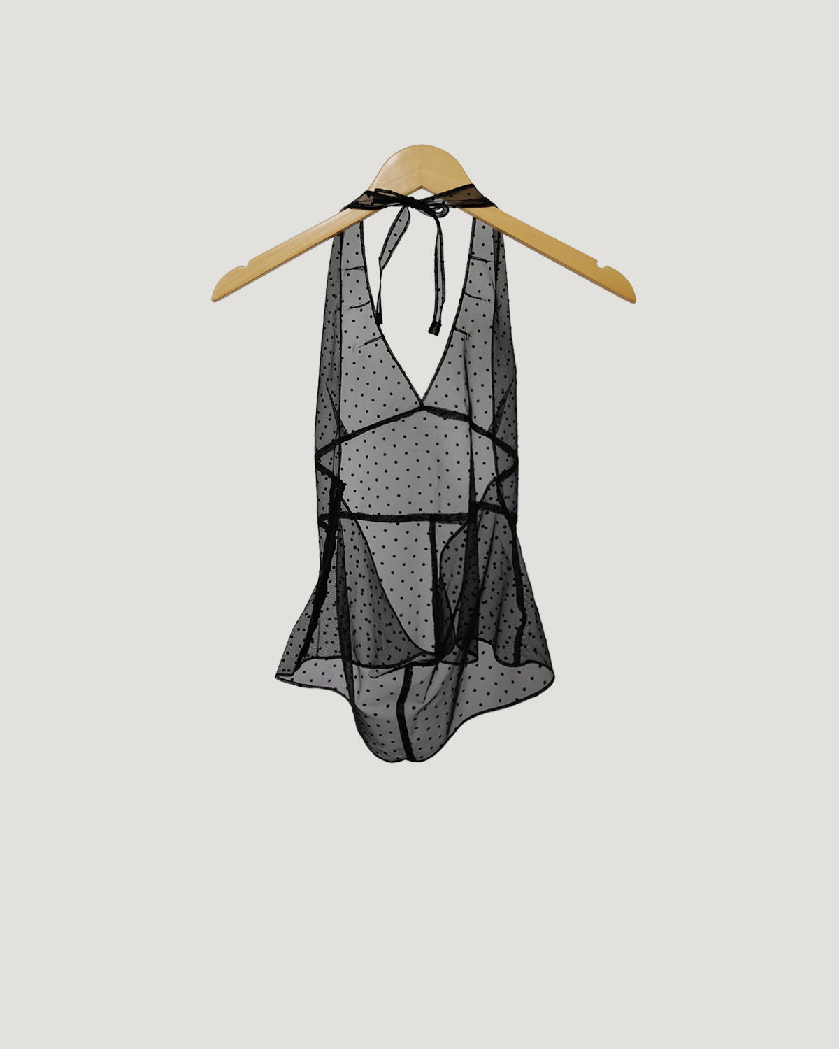 dot sheer halter neck bustier
