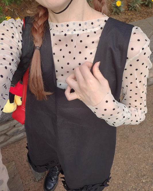 dot sheer long sleeves T