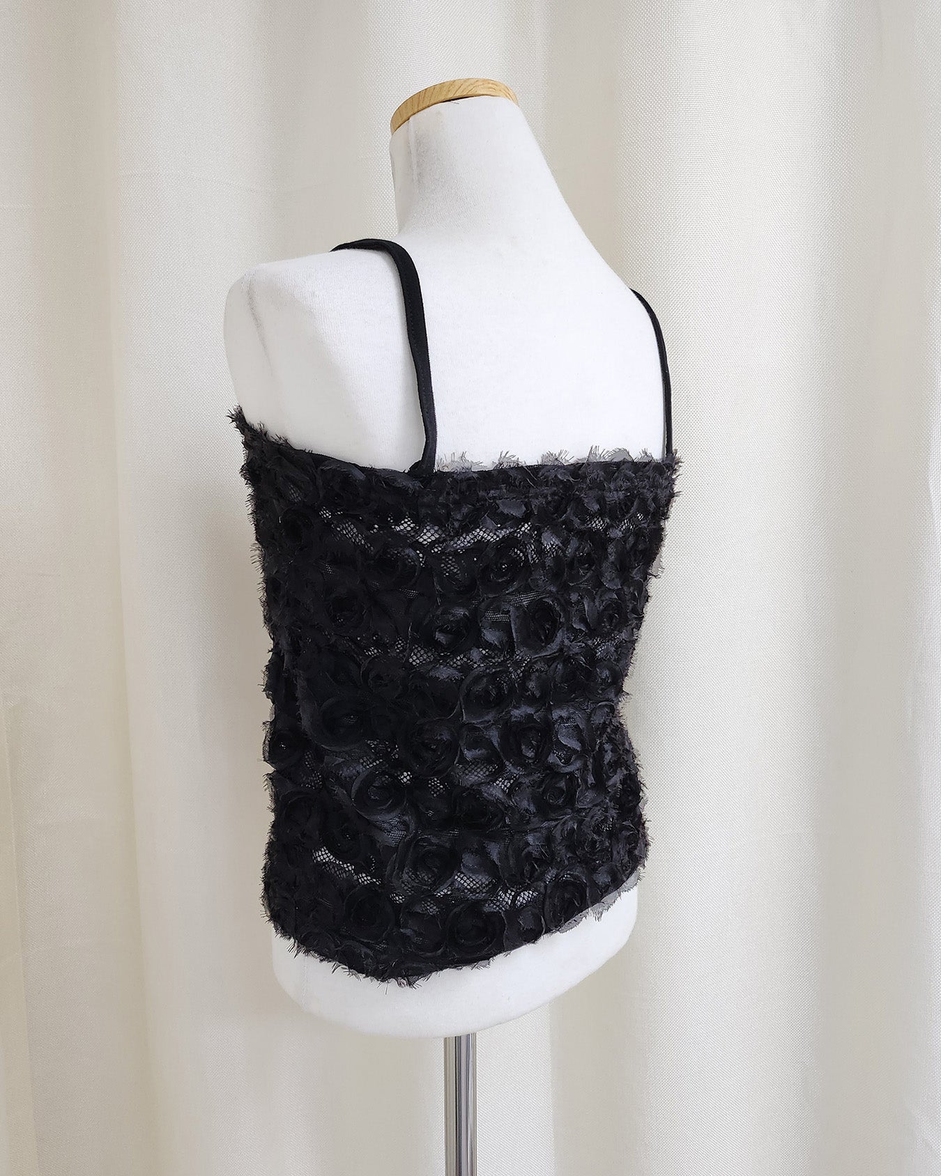 rose motif sheer bustier