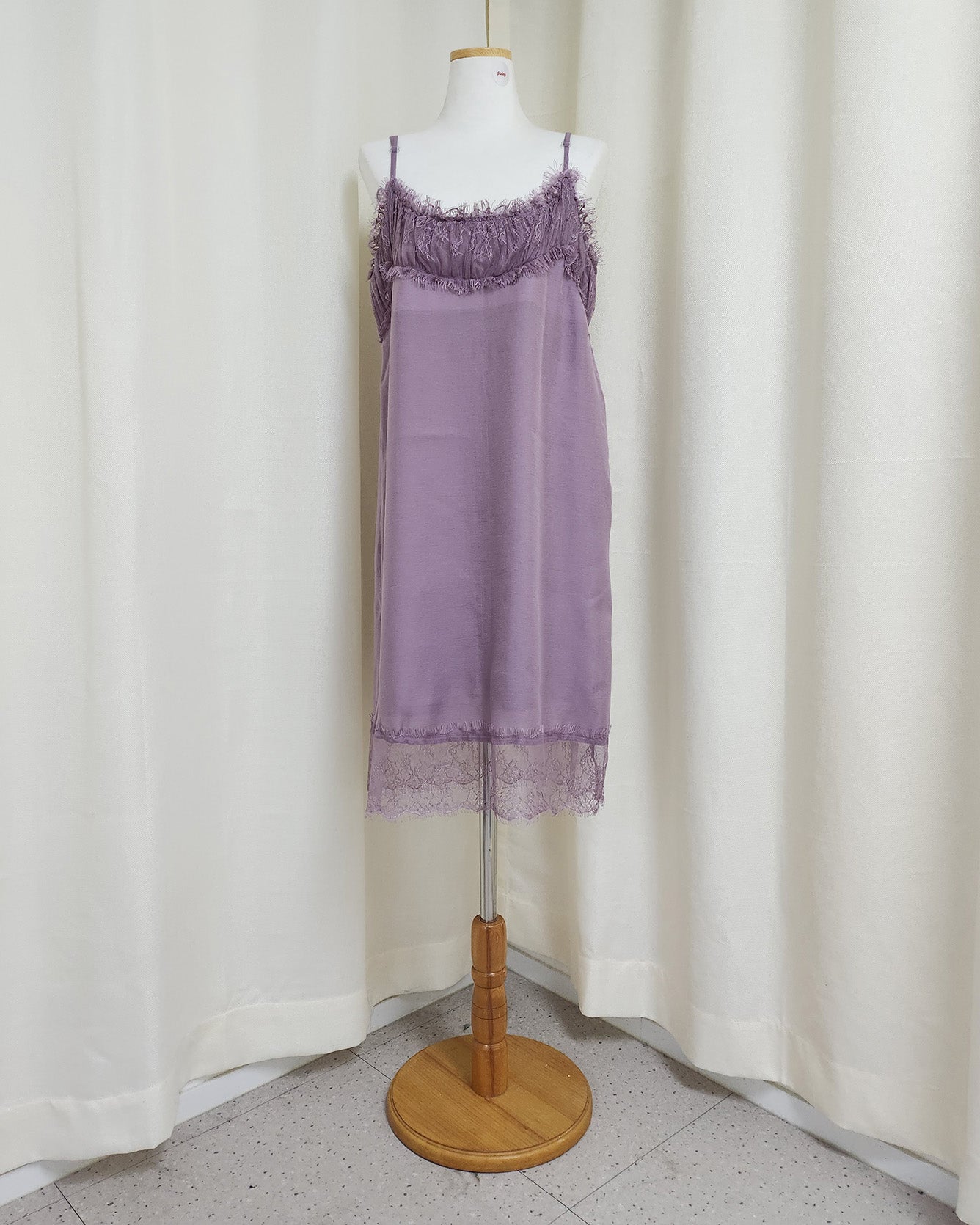 lace point camisole midi dress