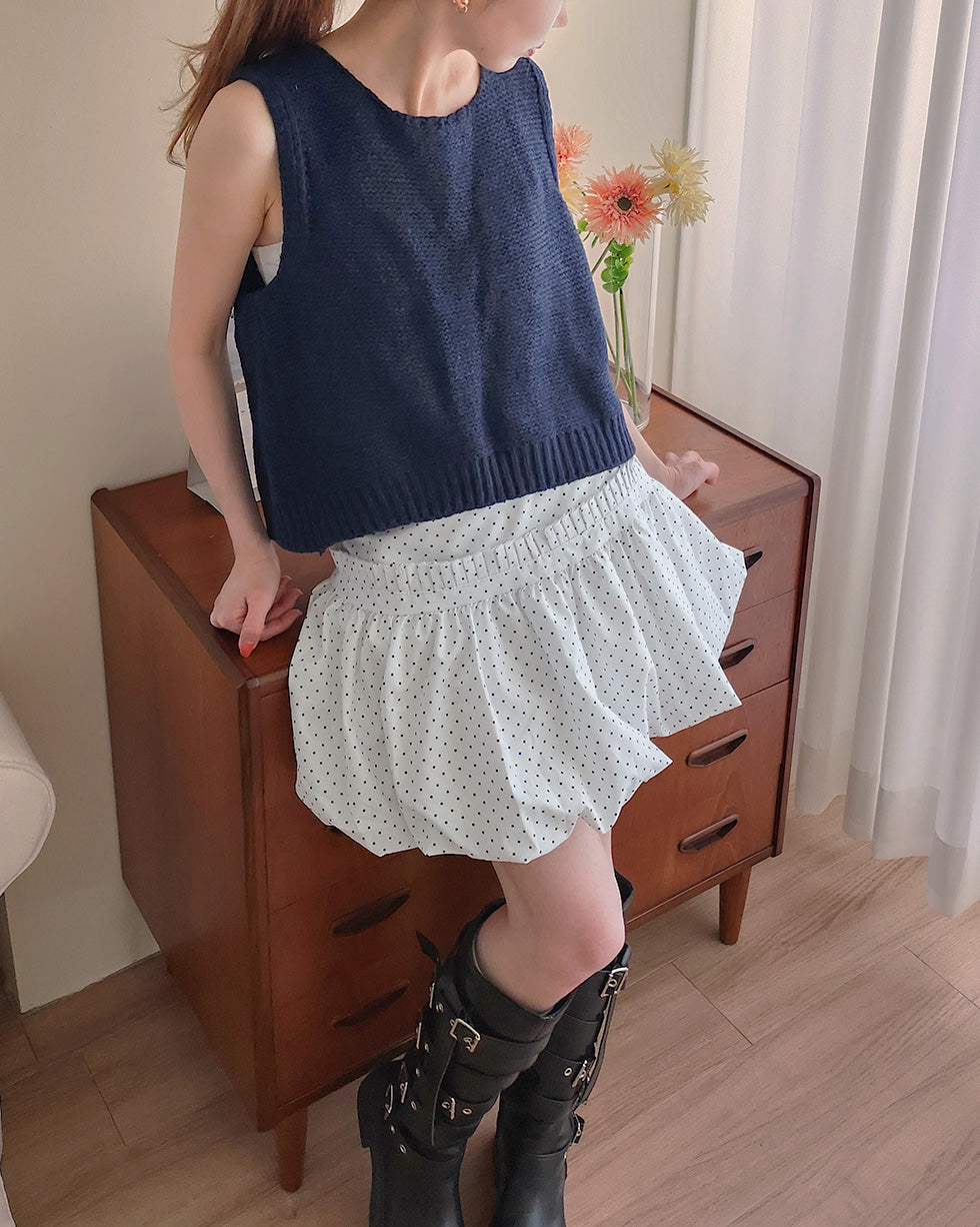 back ribbon knit vest