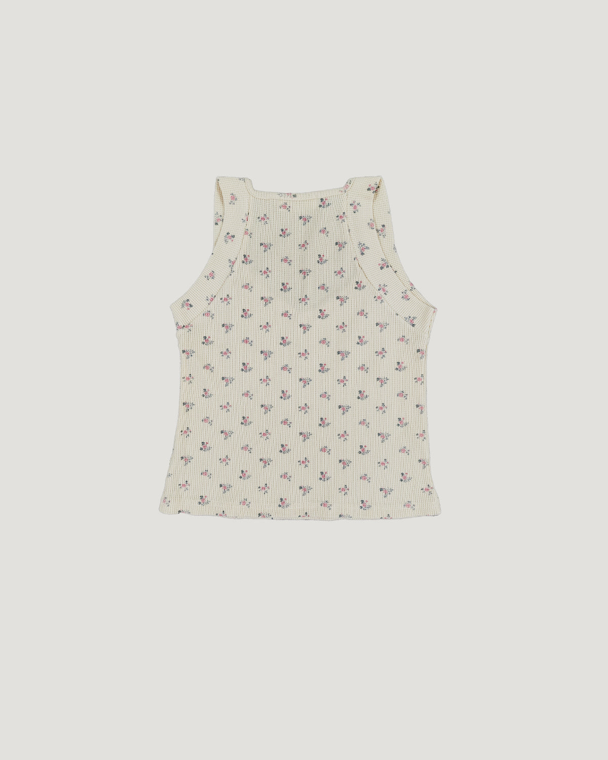 flower waffle sleeve less top