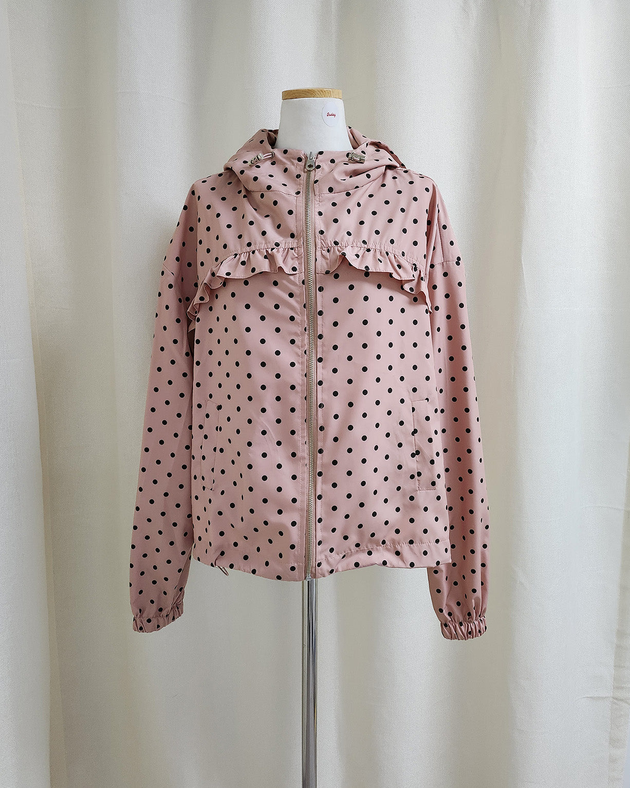 dot frill nylon blouson