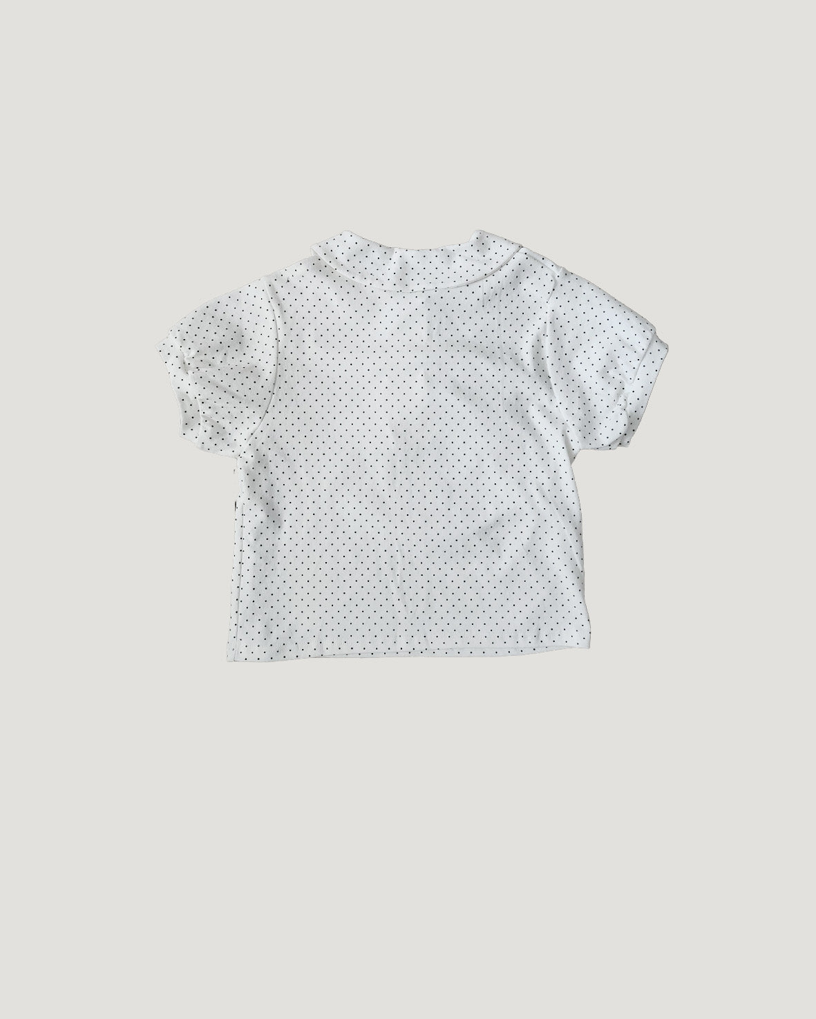dot puff sleeve collar T