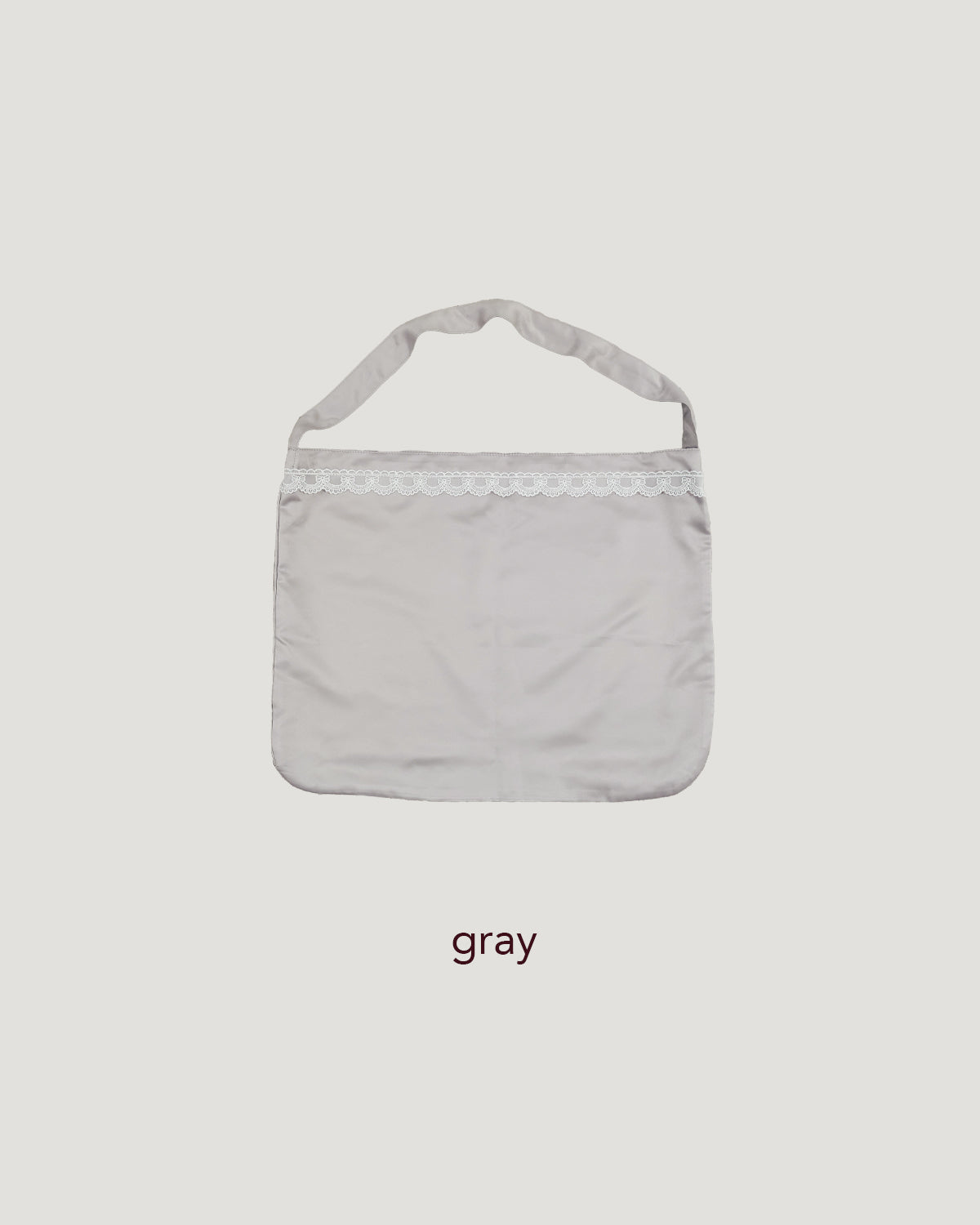 satin lace line tote bag