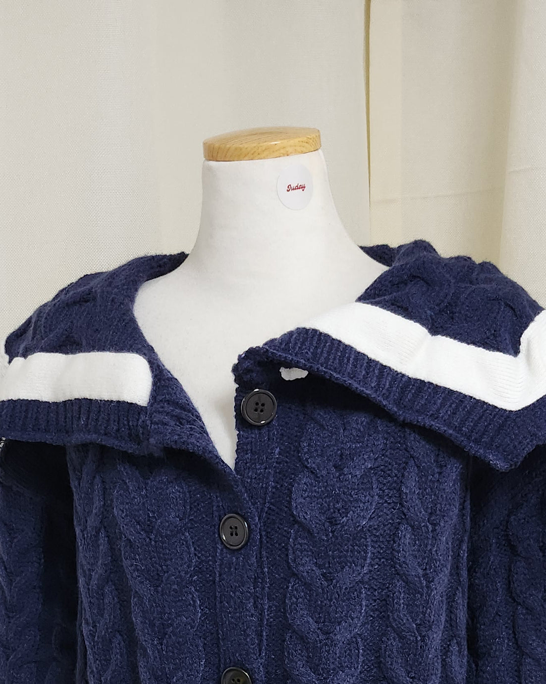 sailor collar oversize knit cardigan