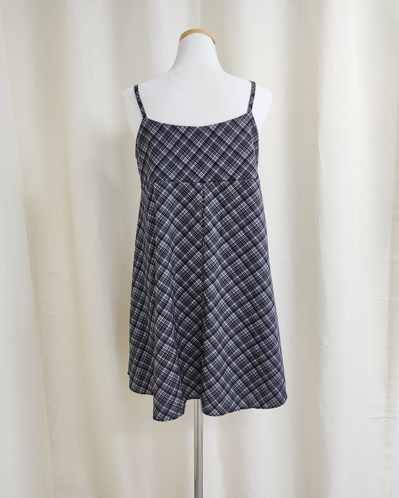 check camisole mini dress