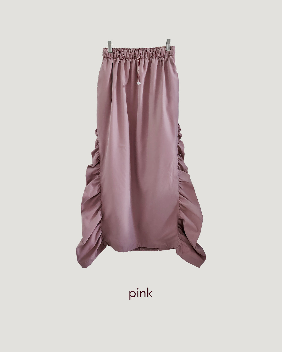 side shirring long skirt