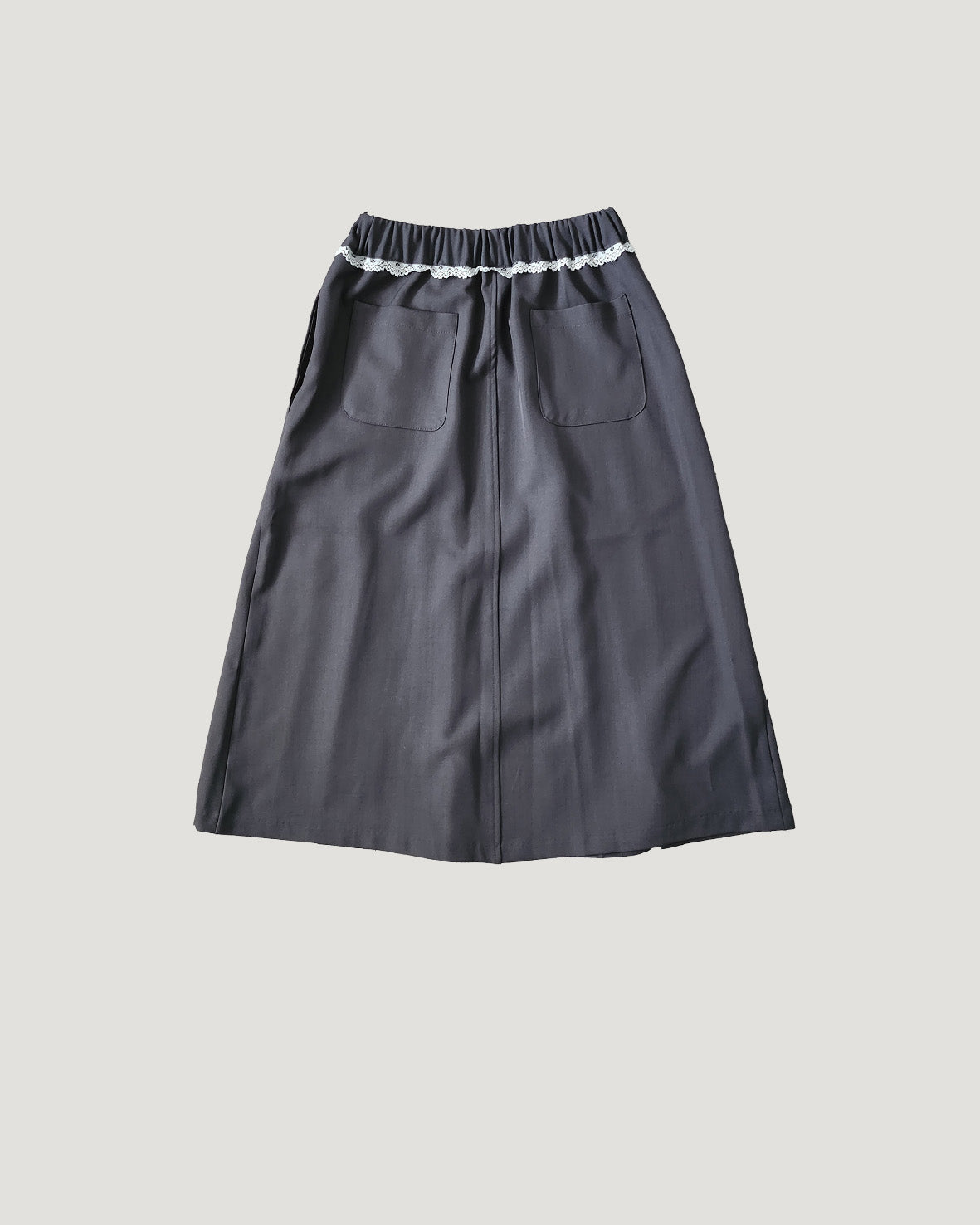 lace point pleated midi skirt