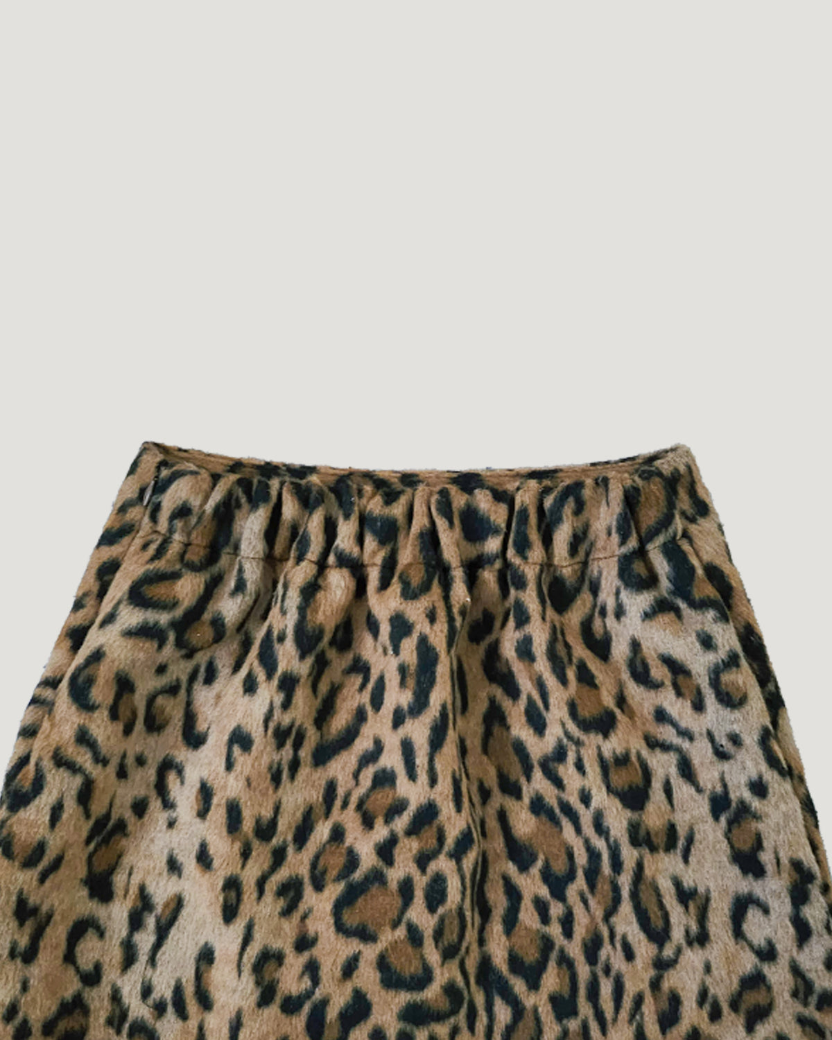 leopard wool mini skirt