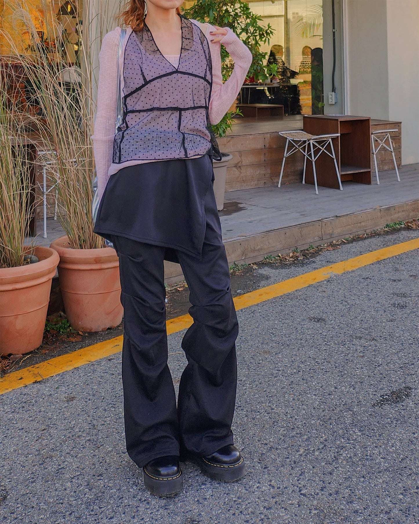 dot sheer halter neck bustier