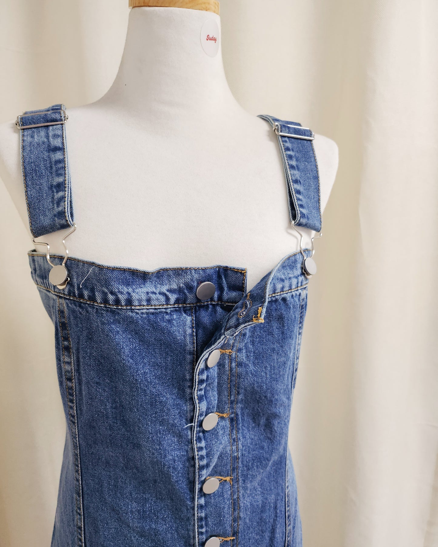 denim salopette long dress