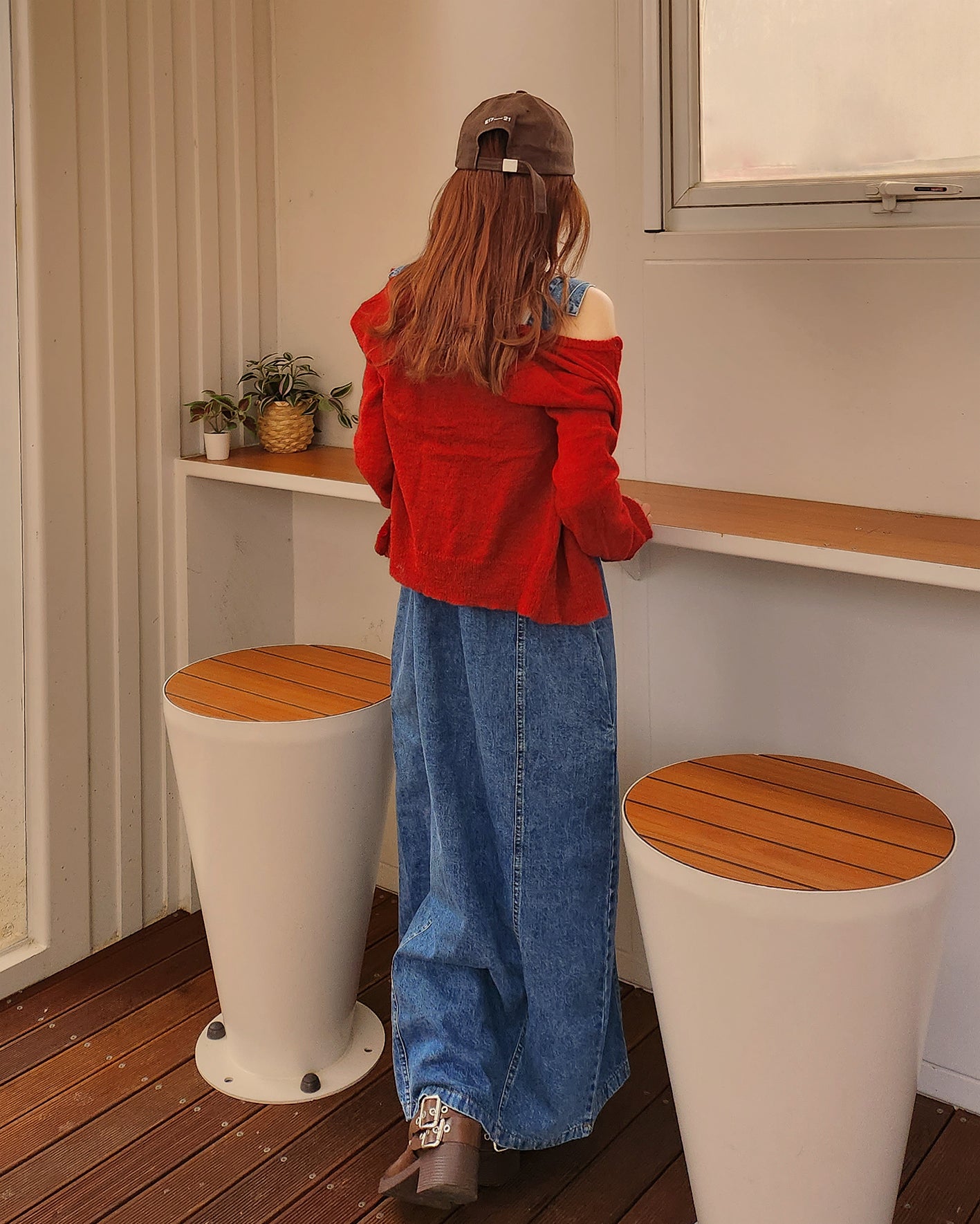 denim salopette long dress