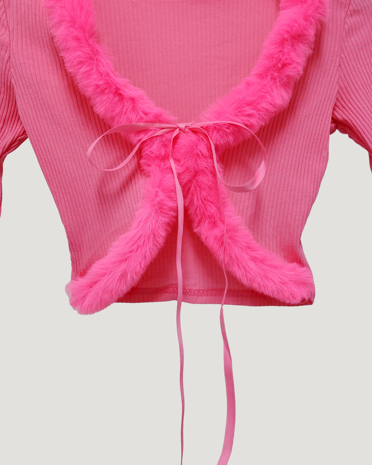 fur ribbon cardigan