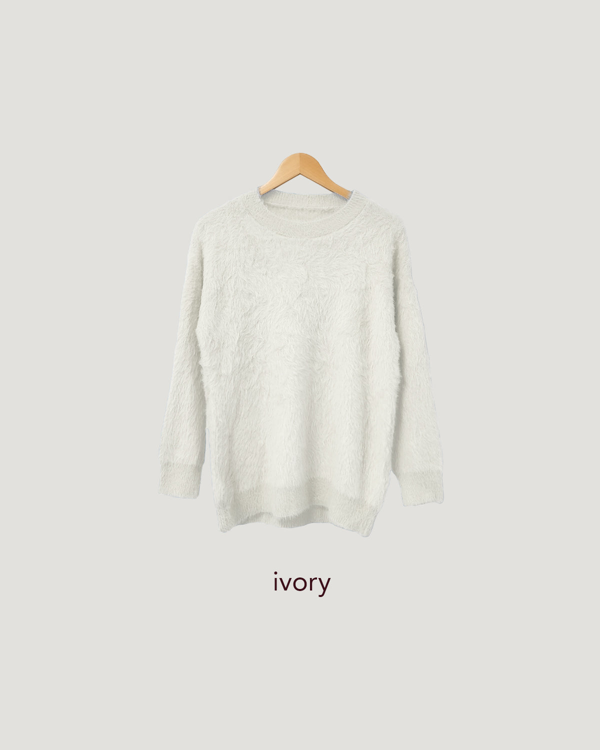 round neck shaggy knit