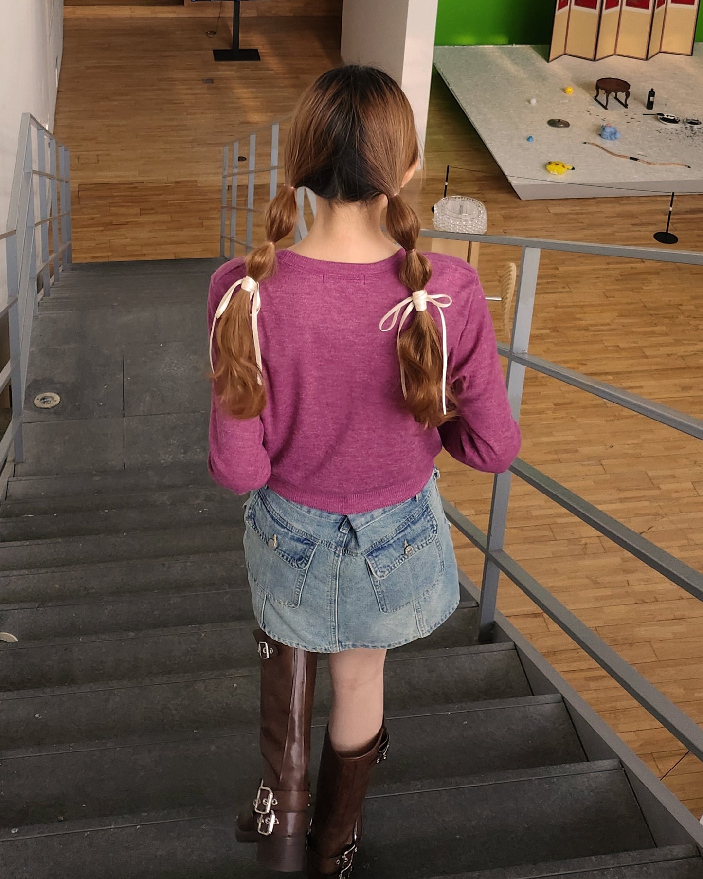 ribbon embroidery light knit T