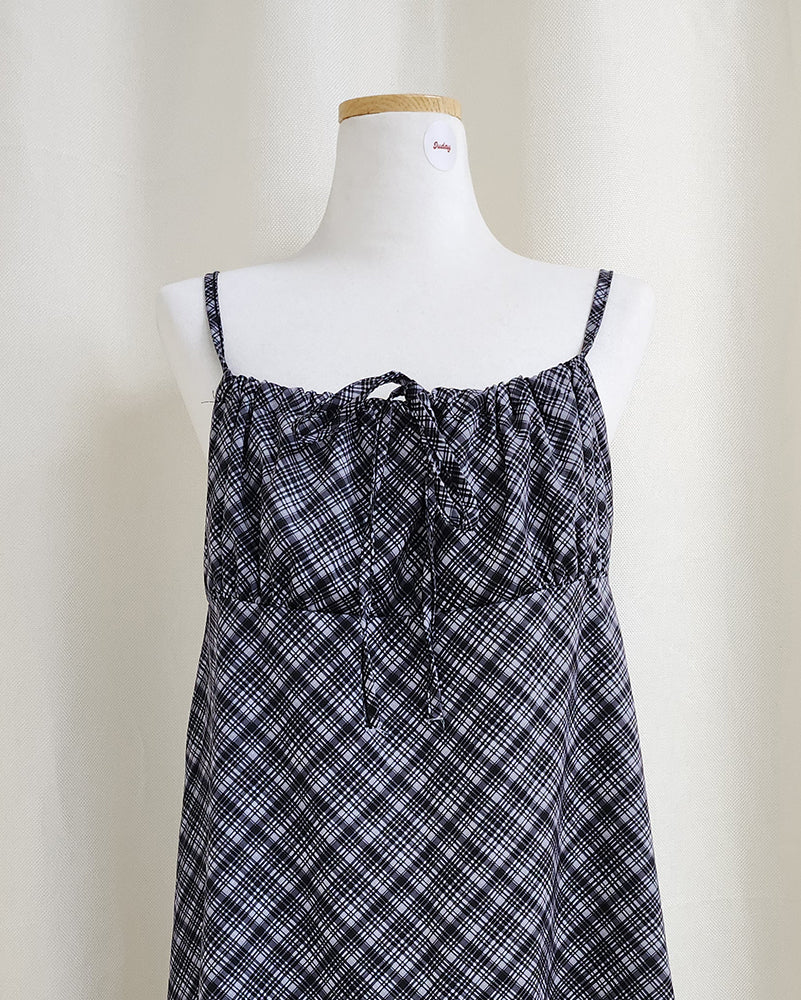 check camisole mini dress