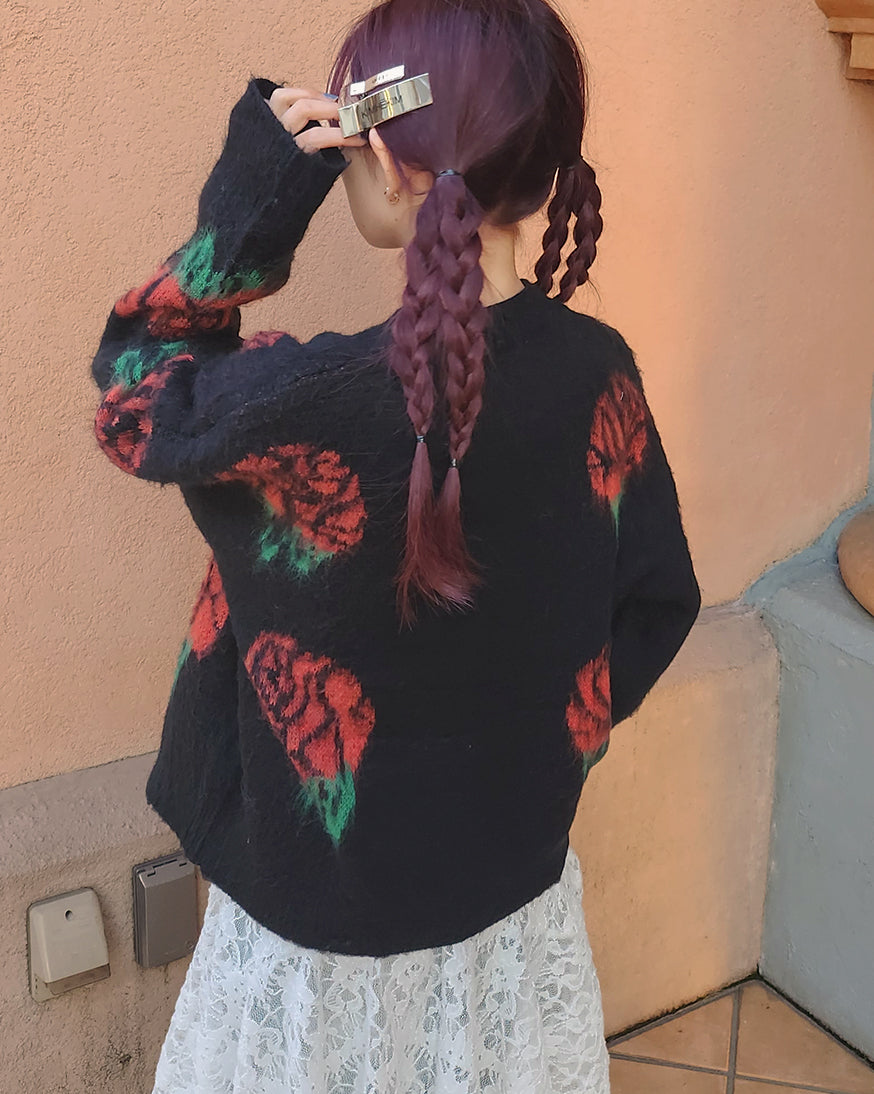 rose knit pullover