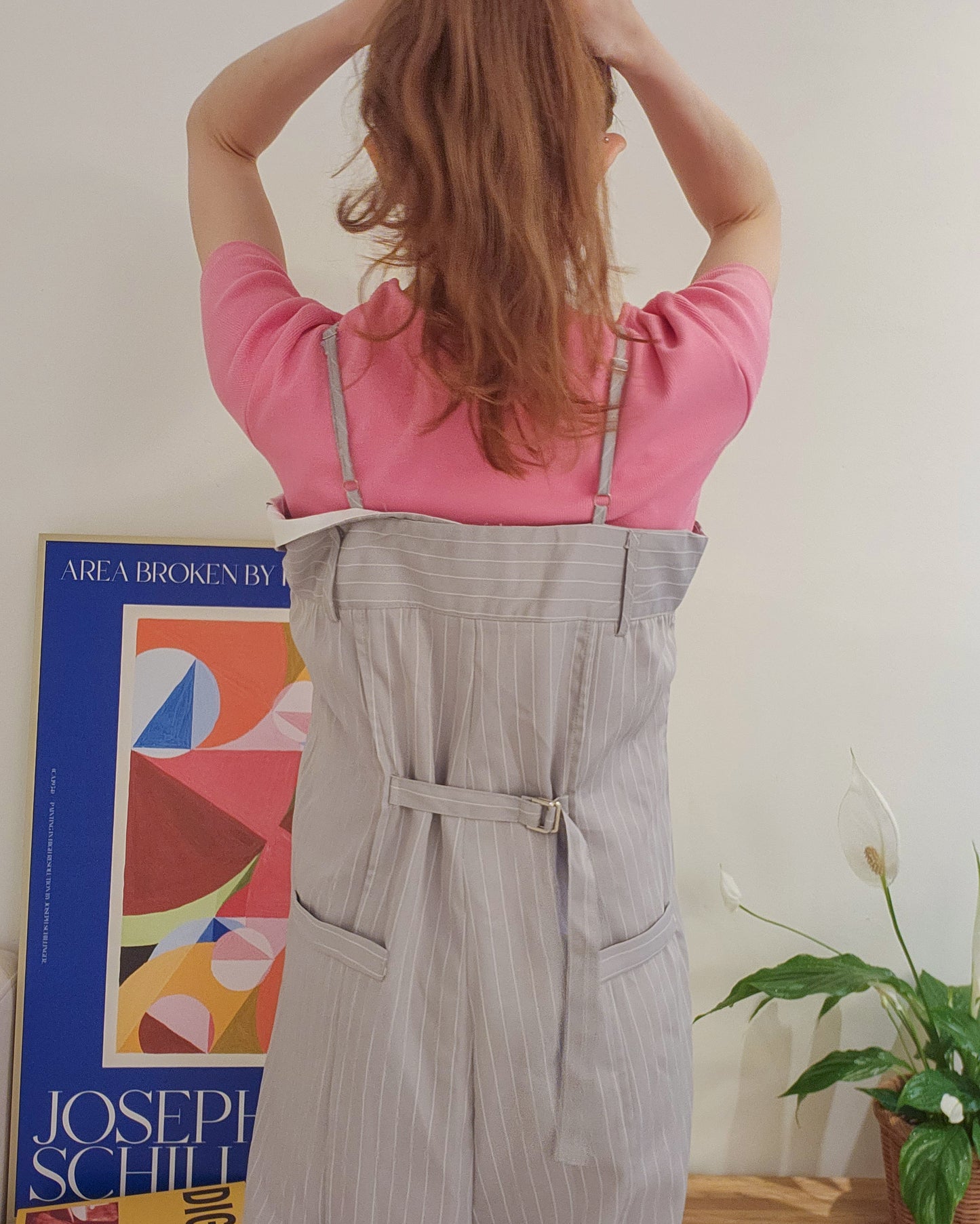 pinstripe design jumpsuit