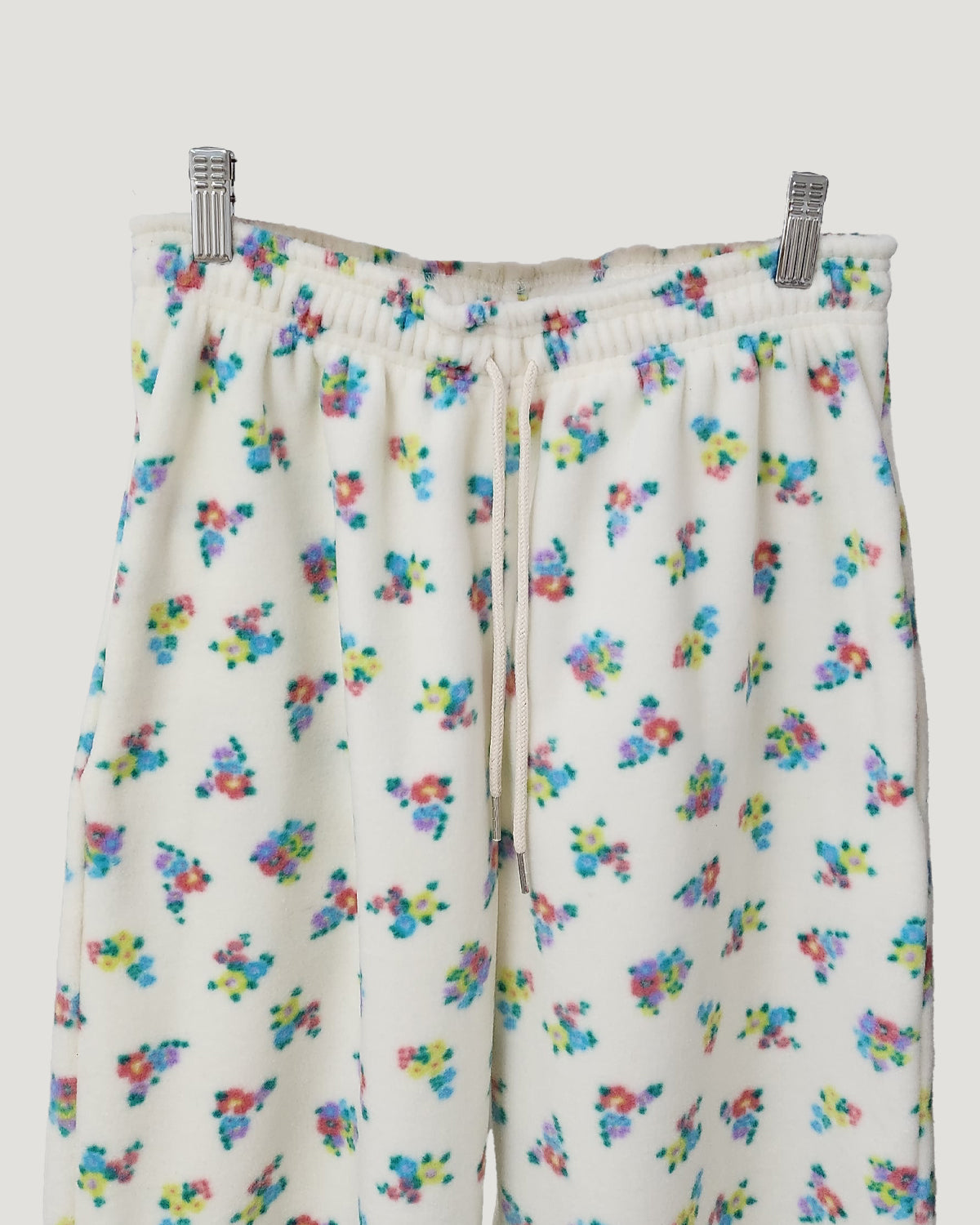 flower pattern fleece jogger pants