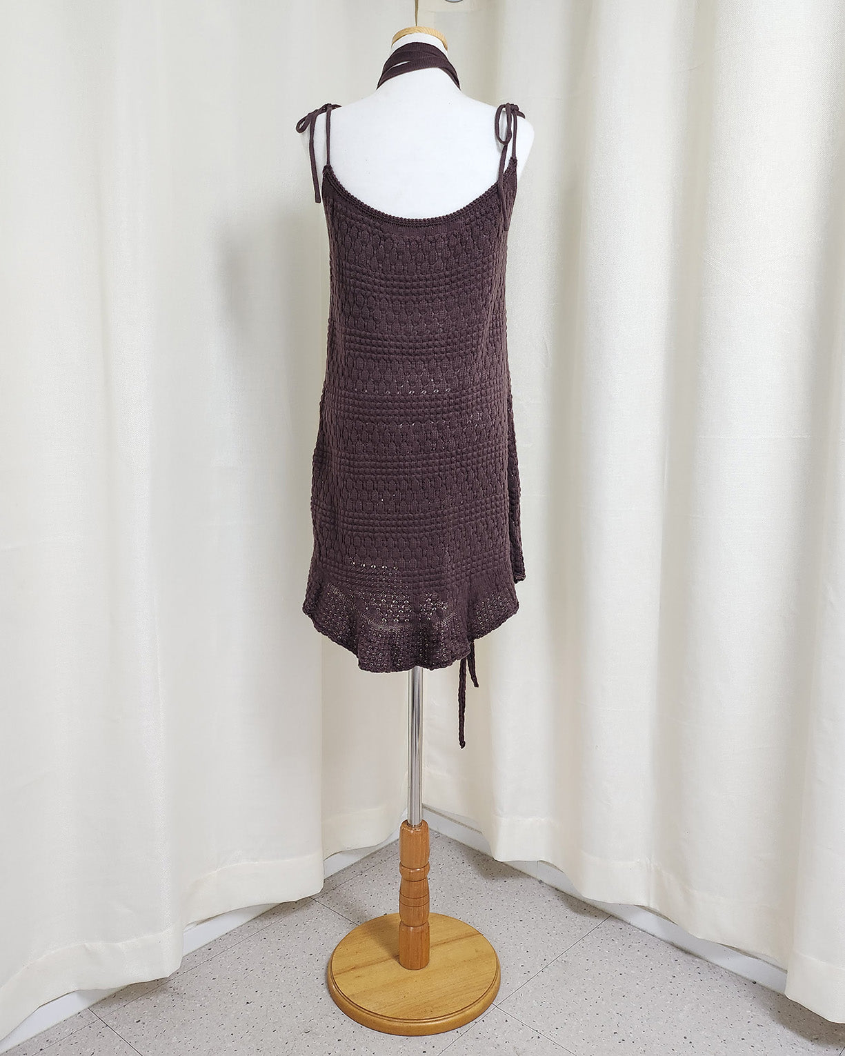 rose scarf knit mini dress