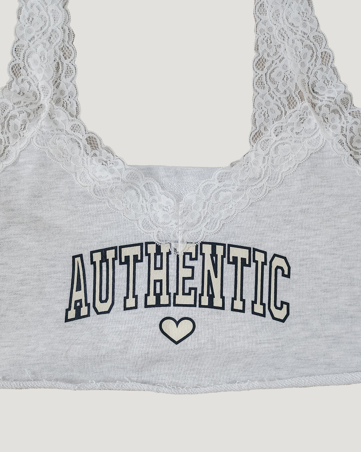 lace point logo sweat  bustier