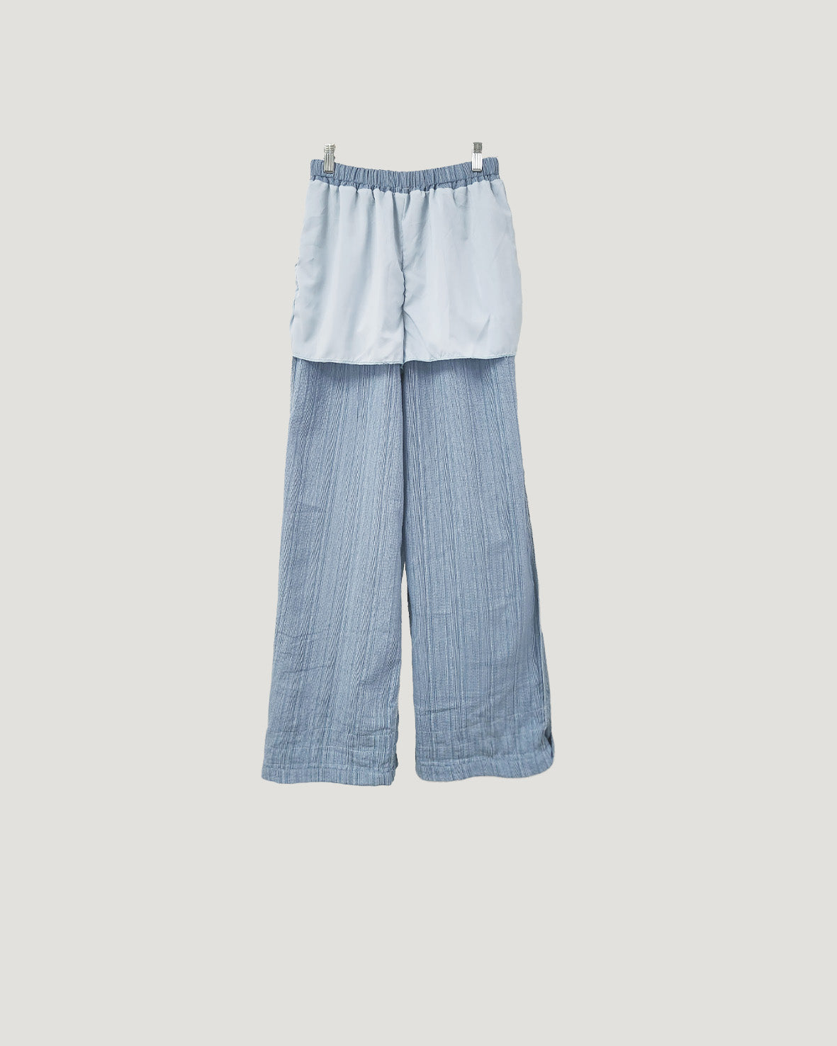 stripe hem frill pants