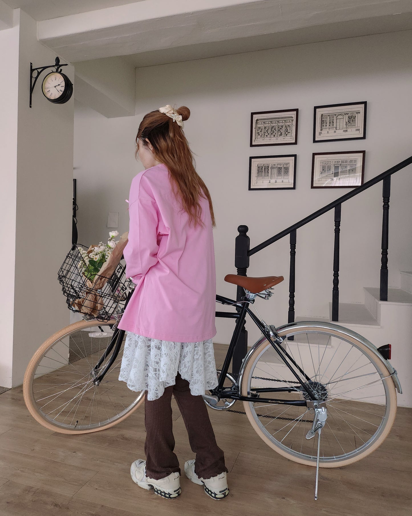 ribbon point logo long sleeve T