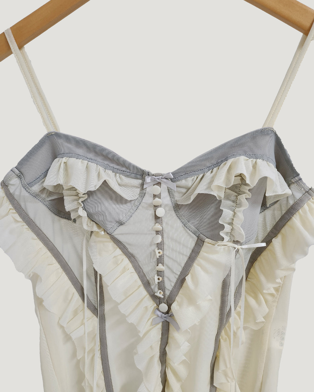 sheer frill bustier