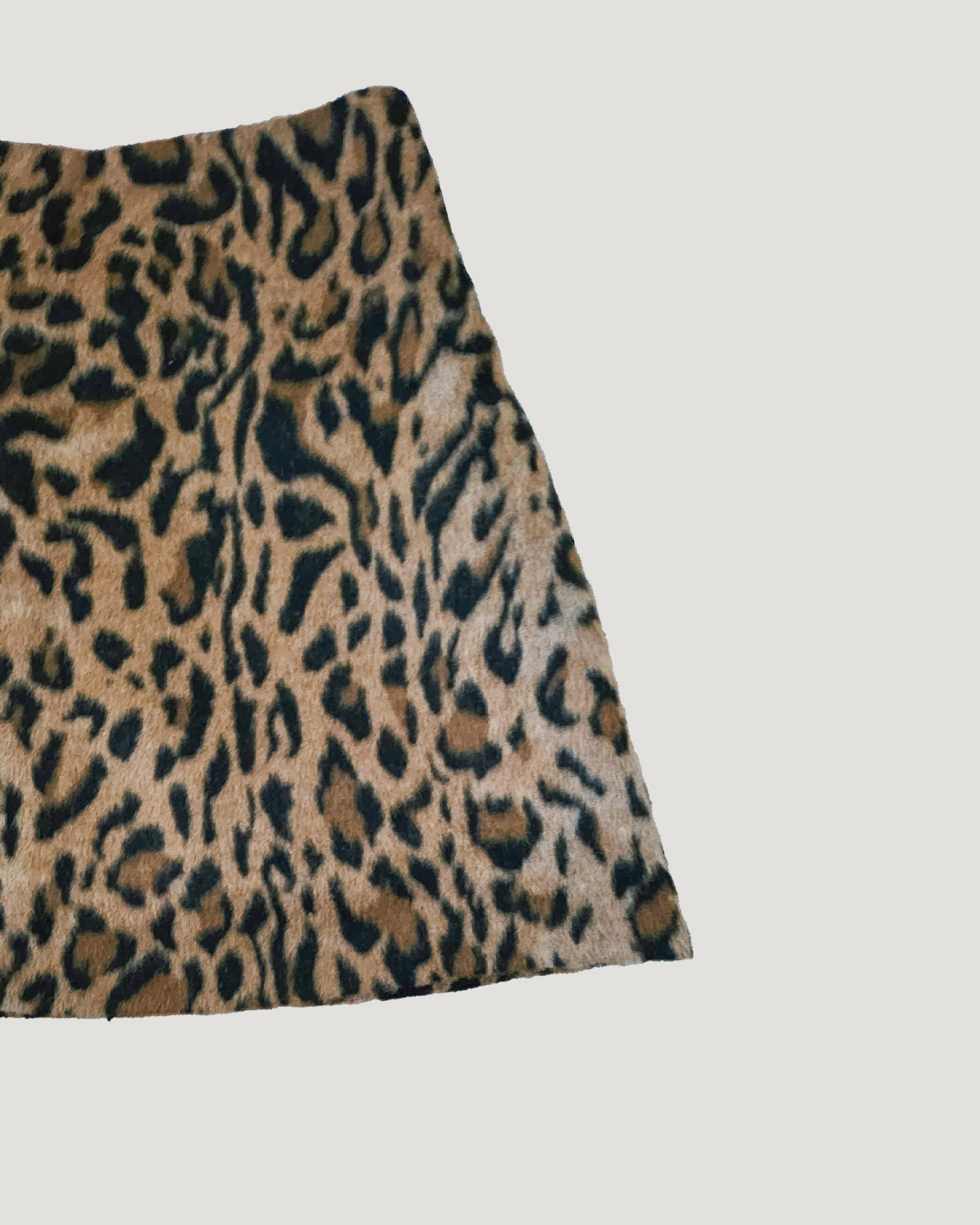 leopard wool mini skirt