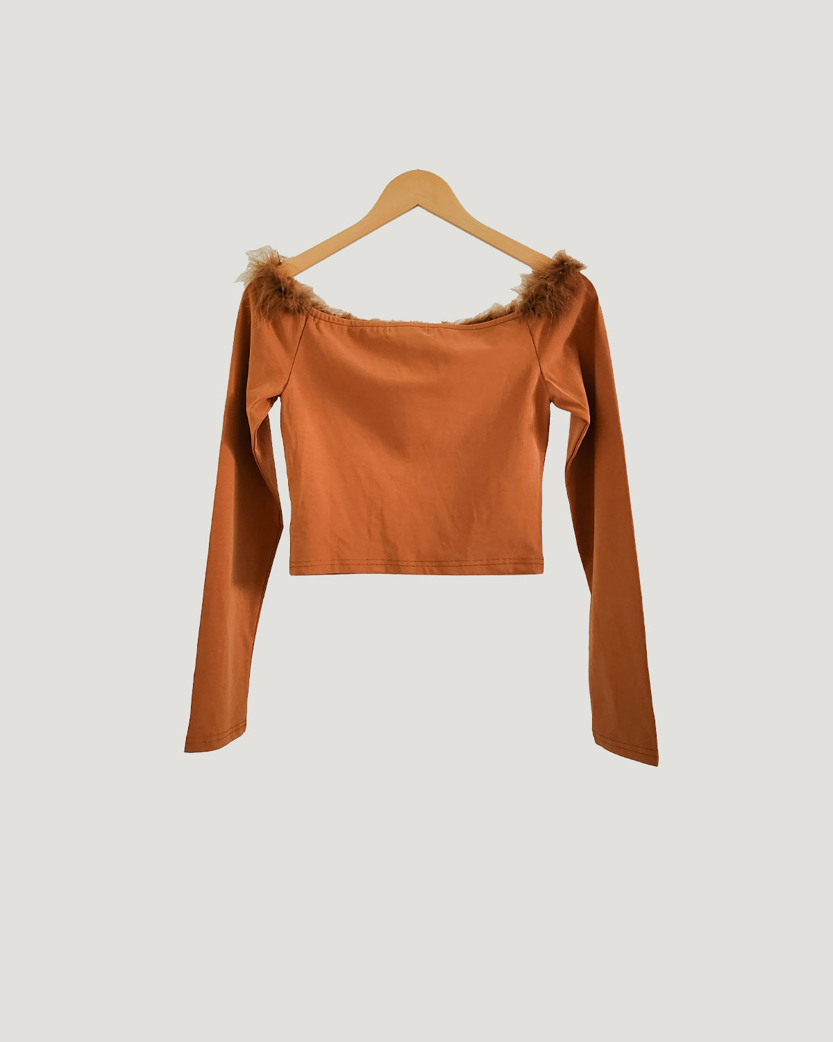 fur off shoulder top