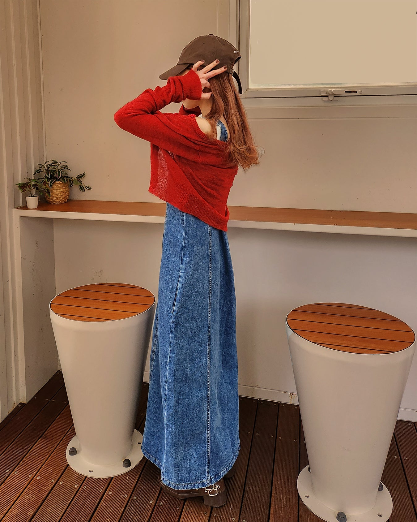 denim salopette long dress