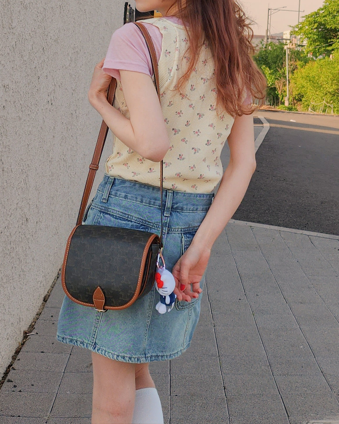 flower waffle sleeve less top