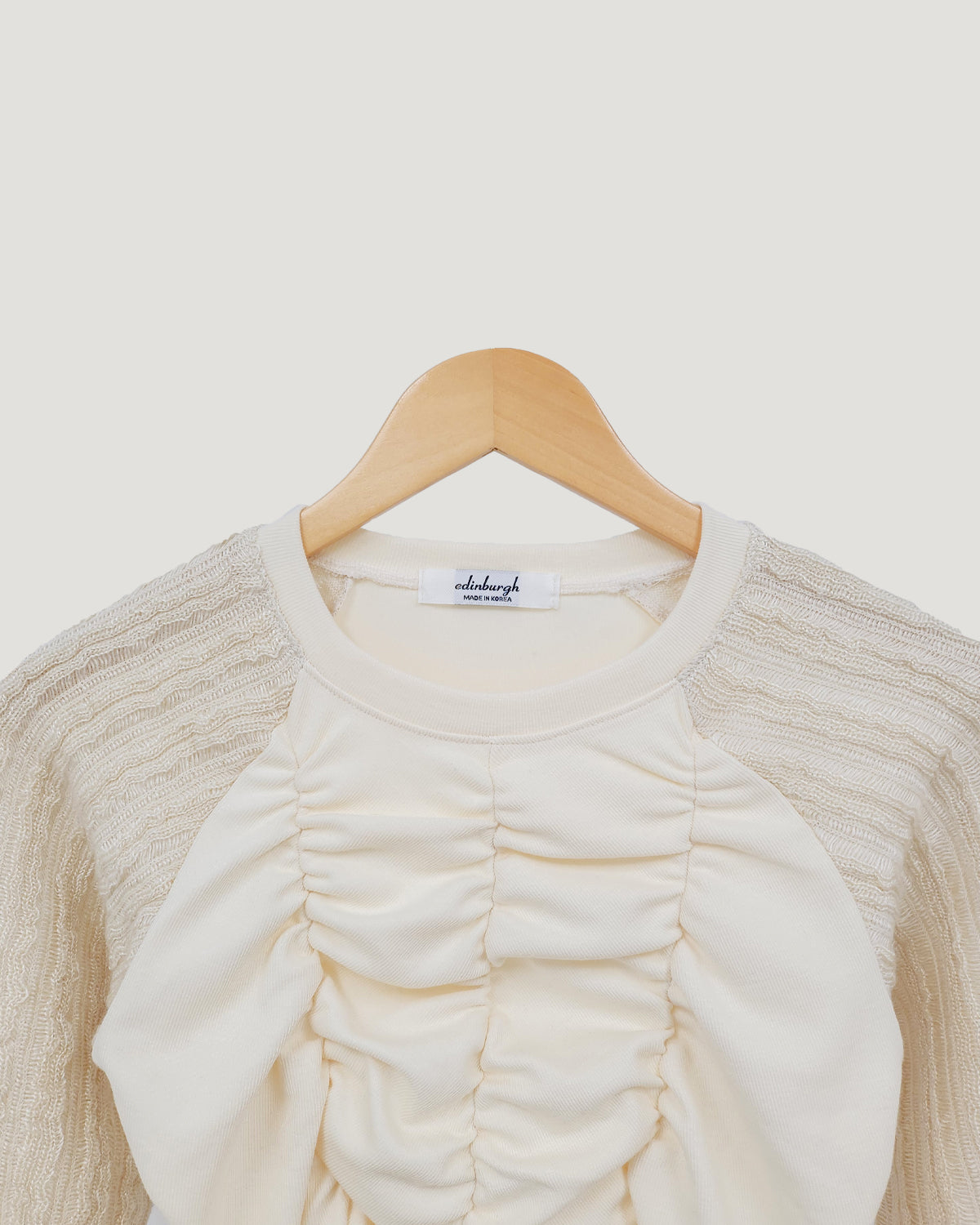 raglan knit sleeves shirring T