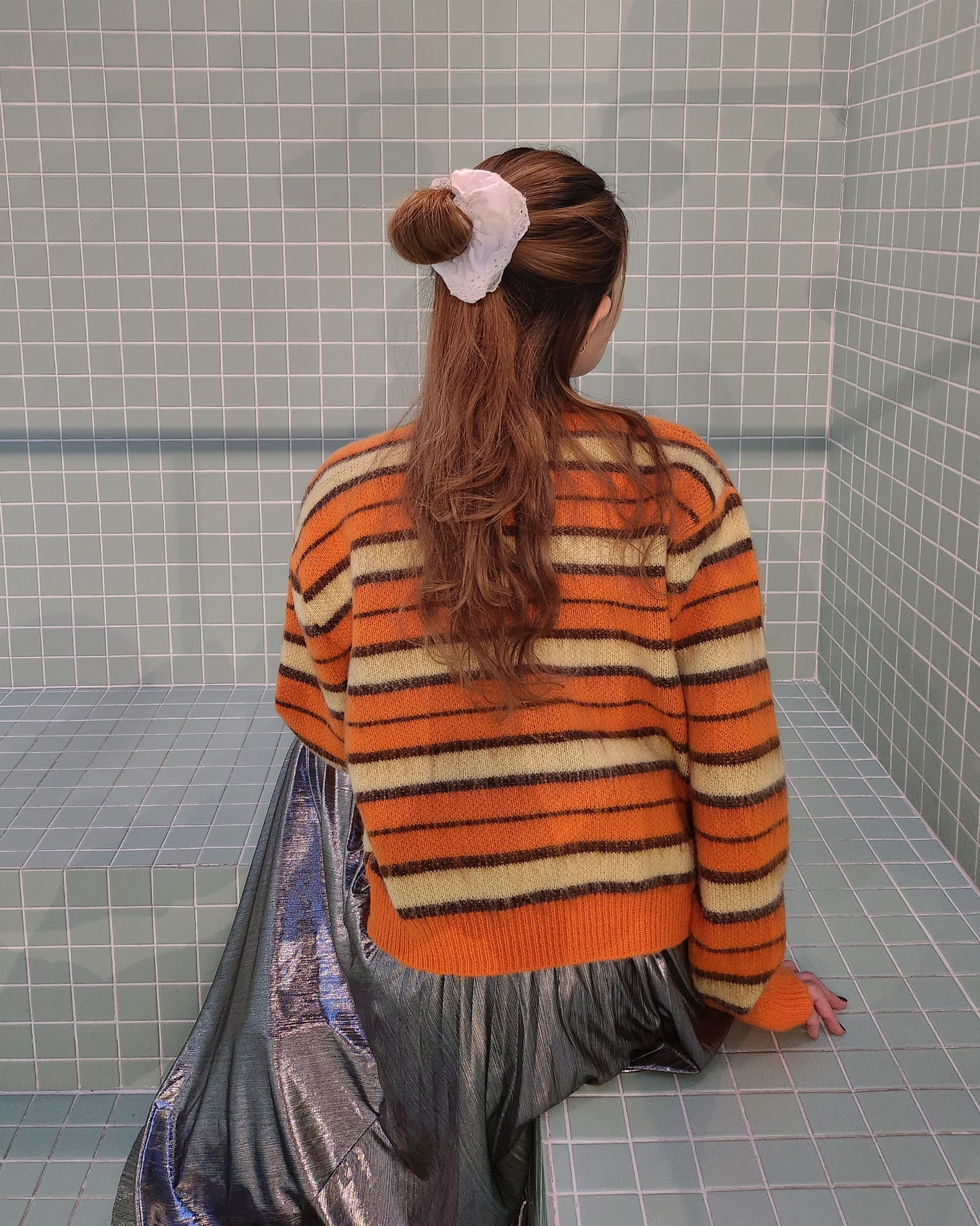 multi stripe knit cardigan